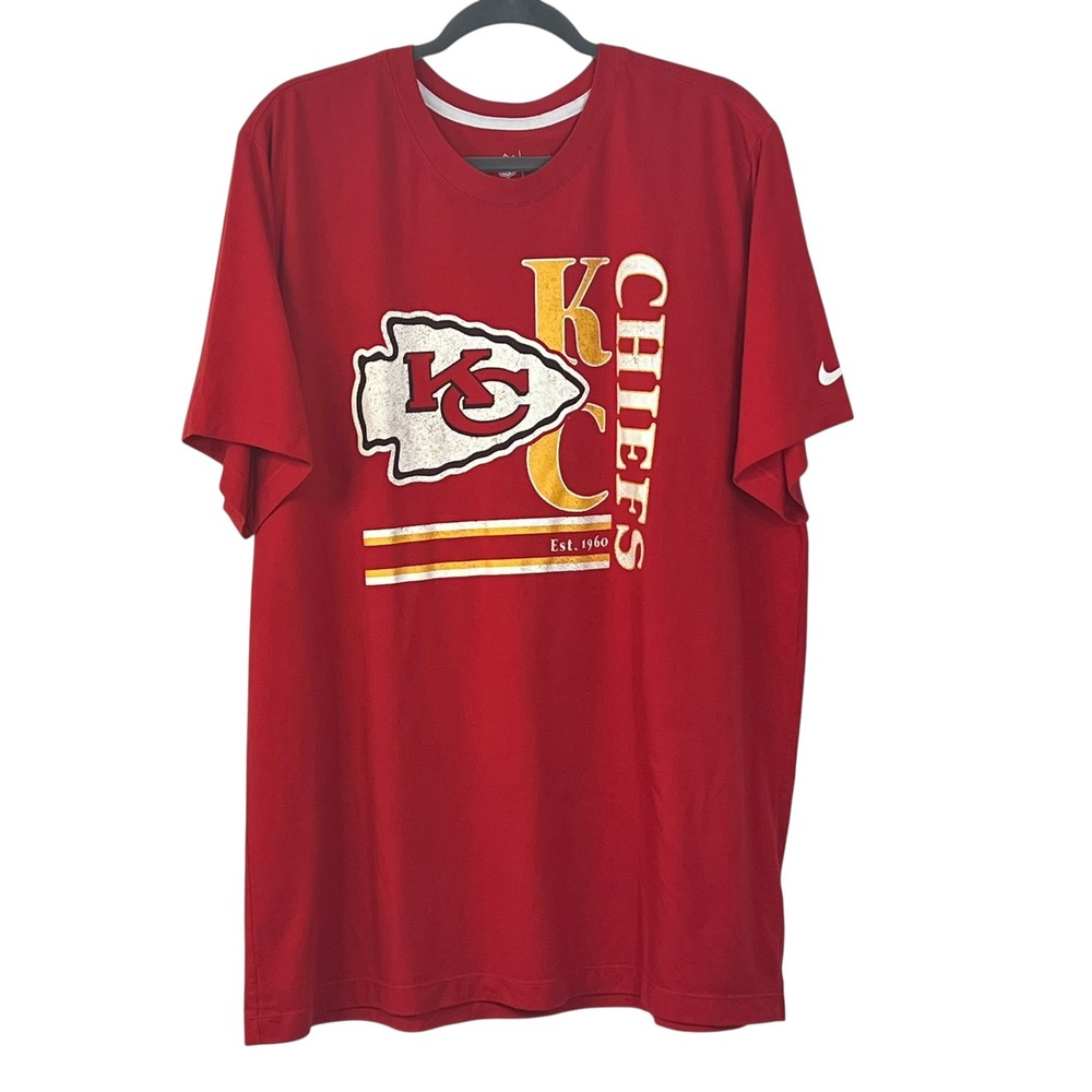 Nike NFL Kansas City Chiefs T Shirt Men's‎ Size XXL Red Football Graphic Tee
